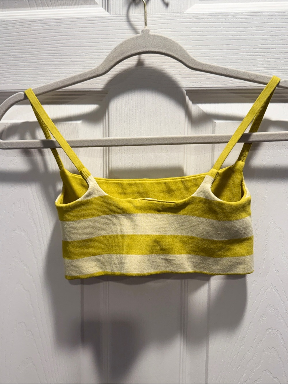 FP Movement Yellow & White Striped Longline Bra Top M/L Athletic Yoga Crop - Picture 5 of 7